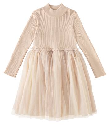 Lotus tulle and wool-blend dress | Donsje