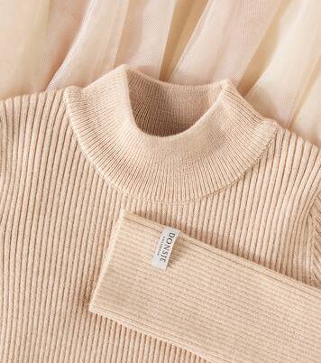 Lotus tulle and wool-blend dress | Donsje