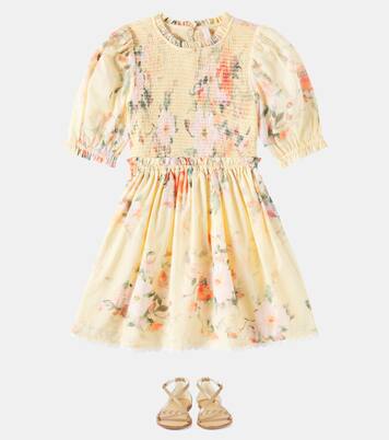 Everley Shirred Bodice cotton dress | Zimmermann Kids