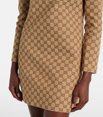 Vestido corto de lona GG con Horsebit | Gucci