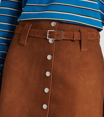 Belted suede midi skirt | Prada