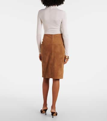 Bleistiftrock Lady aus Veloursleder | Nour Hammour