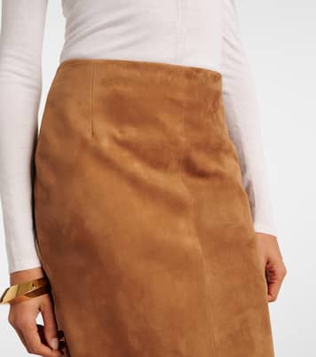 Bleistiftrock Lady aus Veloursleder | Nour Hammour