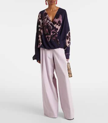 Weite High-Rise-Hose aus Baumwolle | Dries Van Noten