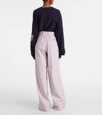 Weite High-Rise-Hose aus Baumwolle | Dries Van Noten