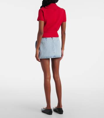 Minifalda de denim con aplique floral | Magda Butrym