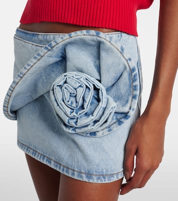 Minifalda de denim con aplique floral | Magda Butrym
