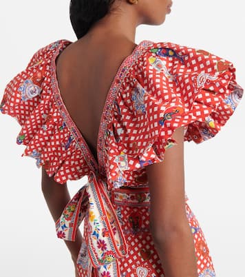 Printed ruffled cotton top | Camilla