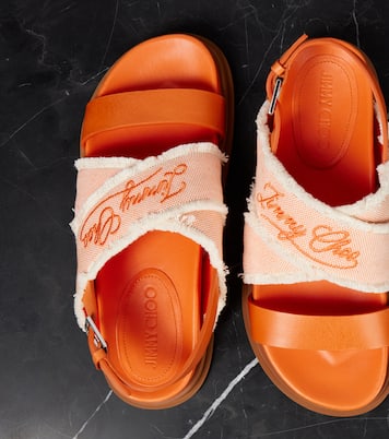 Joa canvas and leather sandals | Jimmy Choo
