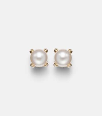 Ohrringe Pearl Classics aus 18kt Gelbgold mit Diamanten und Süßwasserperlen | David Yurman
