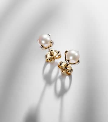Ohrringe Pearl Classics aus 18kt Gelbgold mit Diamanten und Süßwasserperlen | David Yurman