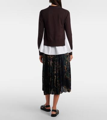 Layered cotton cardigan | Sacai