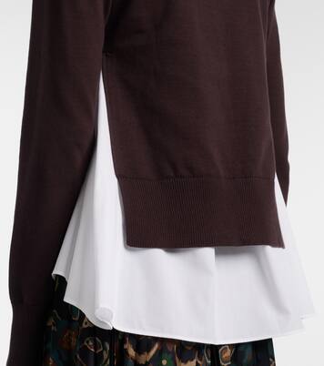 Layered cotton cardigan | Sacai