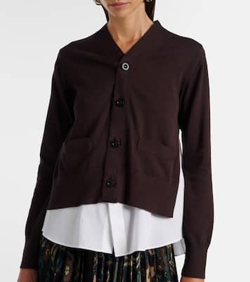 Layered cotton cardigan | Sacai