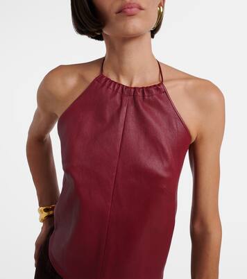 Rosie open-back leather top | Stouls