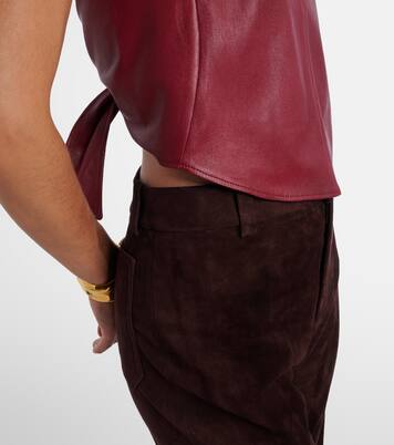 Rosie open-back leather top | Stouls