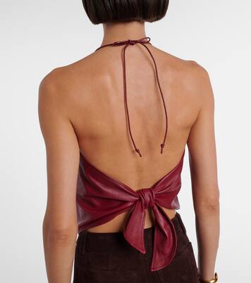Rosie open-back leather top | Stouls