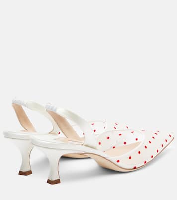 Carolyne 50 polka-dot mesh slingback pumps | Manolo Blahnik