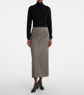 Nythera virgin wool gabardine pencil skirt | The Row