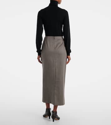 Nythera virgin wool gabardine pencil skirt | The Row