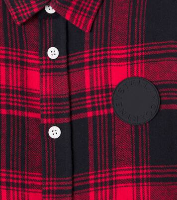 Colorblock plaid cotton shirt | Stella McCartney Kids