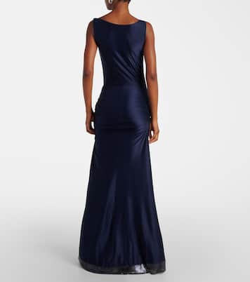 Verziertes Maxikleid aus Satin | Rabanne