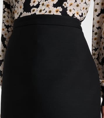 Crepe Couture feather-trimmed midi skirt | Valentino