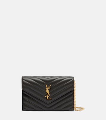 Cassandre matelassé envelope leather wallet on chain | Saint Laurent