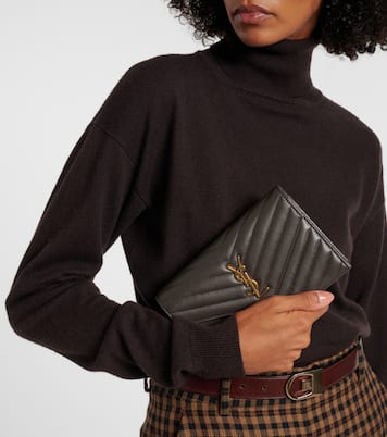 Cassandre matelassé envelope leather wallet on chain | Saint Laurent
