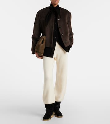 Megeve shearling-trimmed suede ankle boots | Aquazzura