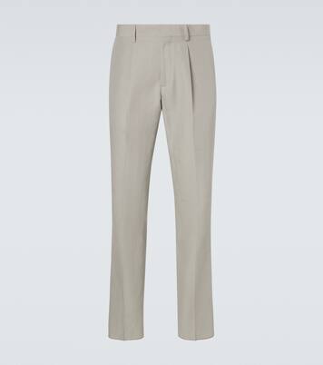 Pantalon chino en lin, coton et soie | Lardini