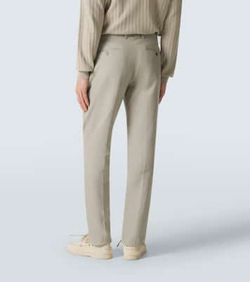 Pantalon chino en lin, coton et soie | Lardini