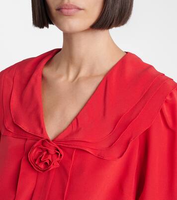 Blusa Emelin in seta con applicazione floreale | Rixo