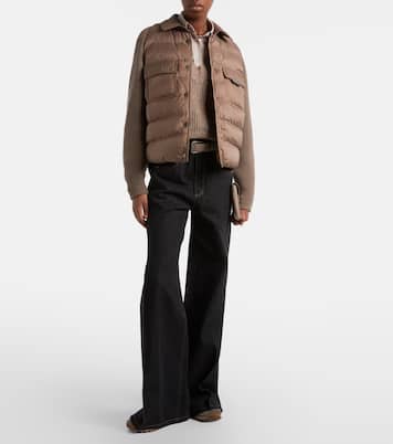 Chaqueta de plumas de lana, cachemir y seda | Brunello Cucinelli