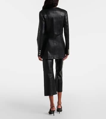 Schmale Cropped-Hose aus Leder | Nour Hammour