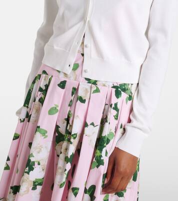 Cardigan cropped in seta e cotone | Carolina Herrera