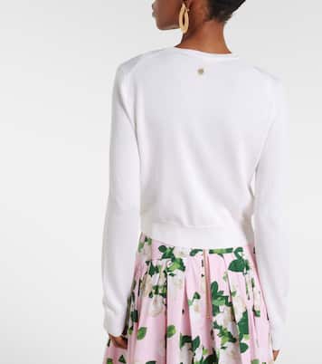 Cardigan cropped in seta e cotone | Carolina Herrera