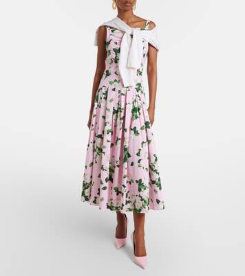 Cardigan cropped in seta e cotone | Carolina Herrera