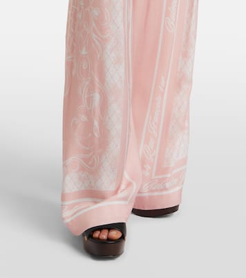 Printed satin palazzo pants | Balmain