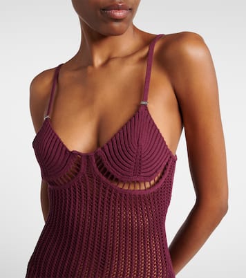 Crochet cotton-blend minidress | The Attico