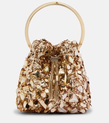 Bon Bon Small embellished bucket bag | Jimmy Choo