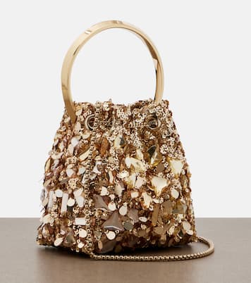 Bon Bon Small embellished bucket bag | Jimmy Choo