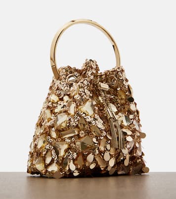 Bon Bon Small embellished bucket bag | Jimmy Choo
