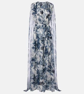 Caped silk gown | Oscar de la Renta