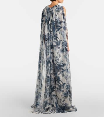 Caped silk gown | Oscar de la Renta