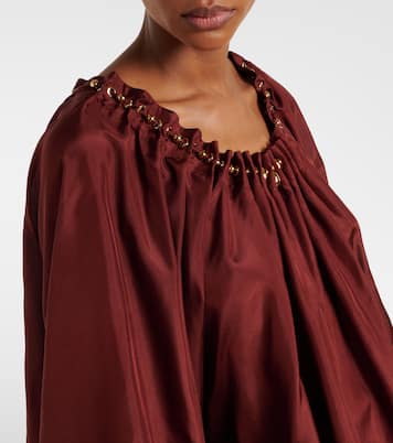 Aster asymmetric beaded silk habotai blouse | Zimmermann