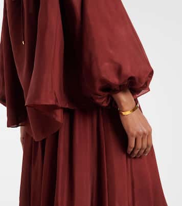 Aster asymmetric beaded silk habotai blouse | Zimmermann