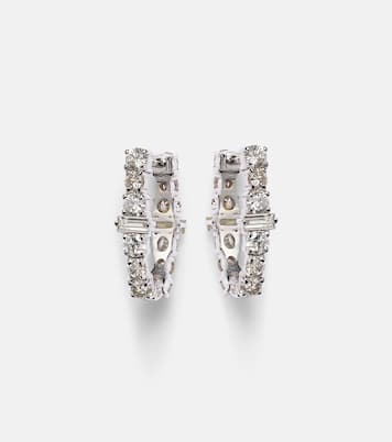 Rivulet 18kt white gold hoop earrings with diamonds | Ileana Makri