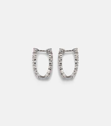 Rivulet 18kt white gold hoop earrings with diamonds | Ileana Makri