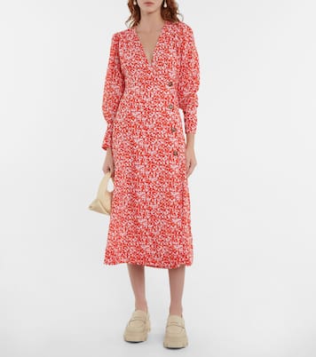 Bedrucktes Midikleid aus Crêpe | Ganni